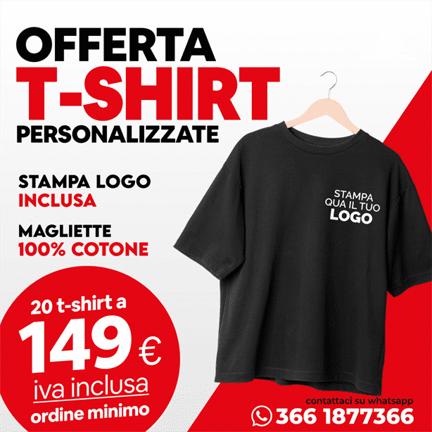 Offerta 20 tshirt personalizzate a 149€
